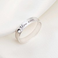 Inel fix - Personalizat cu nume si cristal Swarovski - Argint 925 - 1