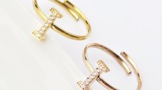 Inel Initiala I - Cristale Zirconia - Otel Inoxidabil 316L