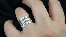 Inel personalizat 3 nume - Argint 925