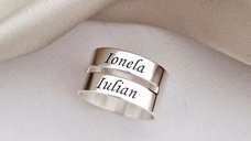 Inel personalizat cu 2 nume - Argint 925 de la Chic Bijoux