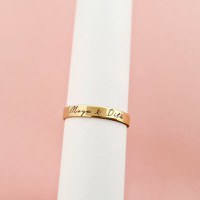 Inel personalizat cu nume - Argint 925 placat cu Aur galben 18k - 1