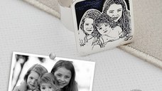 Inel personalizat cu poza - Amintire in patrat - Model fotogravura relief - Argint 925