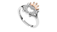 Inel reglabil Disney simbol coroana Princess - Argint 925 si Cubic Zirconia