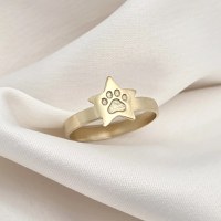 Inel Stea și Lăbuță – Legătura dintre Cer și Pământ - Argint 925 placat cu Aur Galben 18K - 1