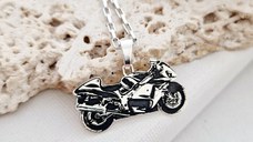 Lant barbatesc cu pandantiv personalizat - Motocicleta - Argint 925