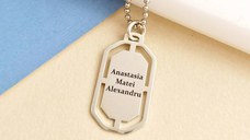 Lant barbatesc - Modern Army Tag - Personalizat nume - Argint 925