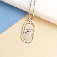 Lant barbatesc - Modern Army Tag - Personalizat nume - Argint 925 - 1