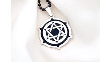 Lant barbatesc - Steaua lui David cu Email Negru - Argint 925 - lant ARMY negru