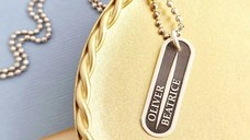 Lant barbatesc - Vector al Directiei - Personalizat nume in relief - Argint 925