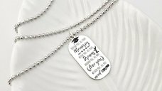 Lantisor Barbatesc Modern Army Tag - Personalizat cu Text de Absolvire - Argint 925