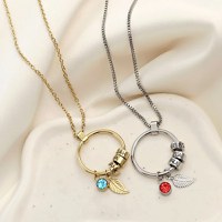 Lantisor Cercul Familiei - Elemente personalizate, charm Zirconia si pana - Otel Inoxidabil 316L - 1