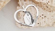 Lantisor Chic Bijoux din Argint 925 cu fotogravura personalizata - Fragmente de iubire