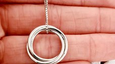 Lantisor Chic Bijoux din argint 925 cu pandantiv din 3 cercuri unite