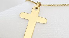 Lantisor Crucea Speranței - Argint 925 placat cu Aur Galben 18K