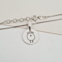 Lantisor cu Diamant natural - Oita cu codita - Argint 925 Rodiat - 1