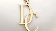 Lantisor cu initiale personalizate - Argint 925 placat cu Aur Galben 18K