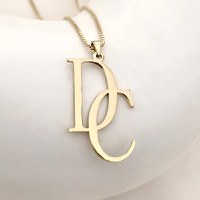 Lantisor cu initiale personalizate - Argint 925 placat cu Aur Galben 18K - 1