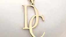 Lantisor cu initiale personalizate - Argint 925 placat cu Aur Galben 18K