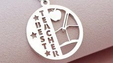 Lantisor cu pandantiv banut - Best teacher - Lant box - Argint 925