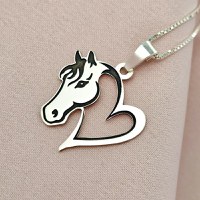 Lantisor cu pandantiv cal si inima - Argint 925 - 1