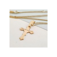 Lantisor cu pandantiv Cruce - Gravura personalizata - Aur Galben 14K - 1