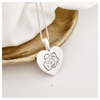 Lantisor cu pandantiv inima - Proaspeti Parinti - Argint 925 - 1