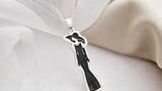 Lantisor cu pandantiv Model - Femeie cu palarie fashion - Argint 925