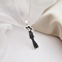 Lantisor cu pandantiv Model - Femeie cu palarie fashion - Argint 925 - 1