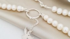 Lantisor cu Perle - Atingere de inger - Model sirag perle cu lantisor in prelungire - Argint 925