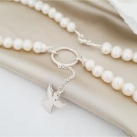 Lantisor cu Perle - Atingere de inger - Model sirag perle cu lantisor in prelungire - Argint 925 - 1