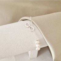 Lantisor cu Perle - Eternitate cursiva - Model lariat cu infinit - Argint 925 - 1