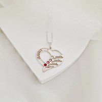 Lantisor Dragii MAMEI - 4 nume si cristale Swarovski - Argint 925 - 1