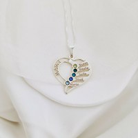 Lantisor Dragii MAMEI - 5 nume si cristale Swarovski - Argint 925 - 1