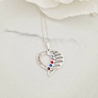 Lantisor Dragii MAMEI - 6 nume si cristale Swarovski - Argint 925 - 1