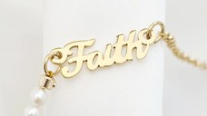 Lantisor Faith - Bijuterie cu Har - Combinație lant si perle naturale - Argint 925 placat cu Aur Galben 18K