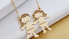 Lantisor Familie - 2 Membri - Argint 925 placat cu Aur 18K