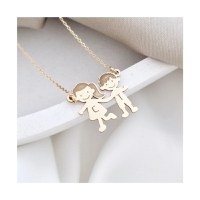 Lantisor familie - 2 membri - Aur Galben 9K - 16 mm inaltime - 1