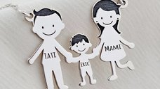 Lantisor Familie - 3 Membri - Argint 925