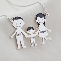 Lantisor Familie - 3 Membri - Argint 925 - 1