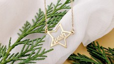 Lantisor festiv - Wish upon a star - Argint 925 placat cu Aur Galben 18K