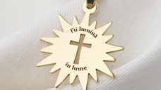 Lantisor Fii lumina in lume - Bijuterie cu Har - Argint 925 placat cu Aur Galben 18K