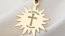 Lantisor Fii lumina in lume - Bijuterie cu Har - Argint 925 placat cu Aur Galben 18K