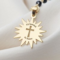 Lantisor Fii lumina in lume - Bijuterie cu Har - Argint 925 placat cu Aur Galben 18K - 1