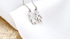 Lantisor Fior al Copilariei - Model fetita si baiat cu Diamante naturale - Argint 925