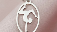 Lantisor Gimnasta grațioasă - Model oval decupat - Argint 925