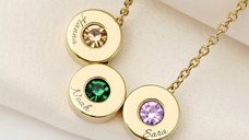 Lantisor Halo - Cercuri personalizate & Zirconii in culorile lunii de nastere – Otel Inoxidabil 316L