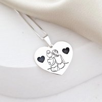 Lantisor Inima 2 Surori / Prietene - Argint 925 - 1