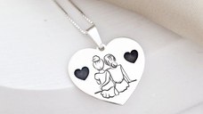 Lantisor Inima 2 Surori / Prietene - Argint 925