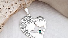 Lantisor Inima - Mama si fiu - Argint 925 cu cristal Swarovski