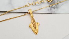Lantisor It's Corn! din argint 925 placat cu aur galben 18K